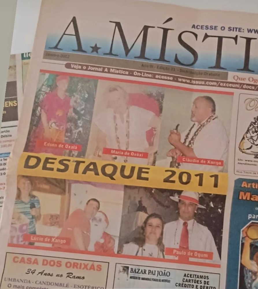 Pai Cláudio na revista A Mística, destaque 2011